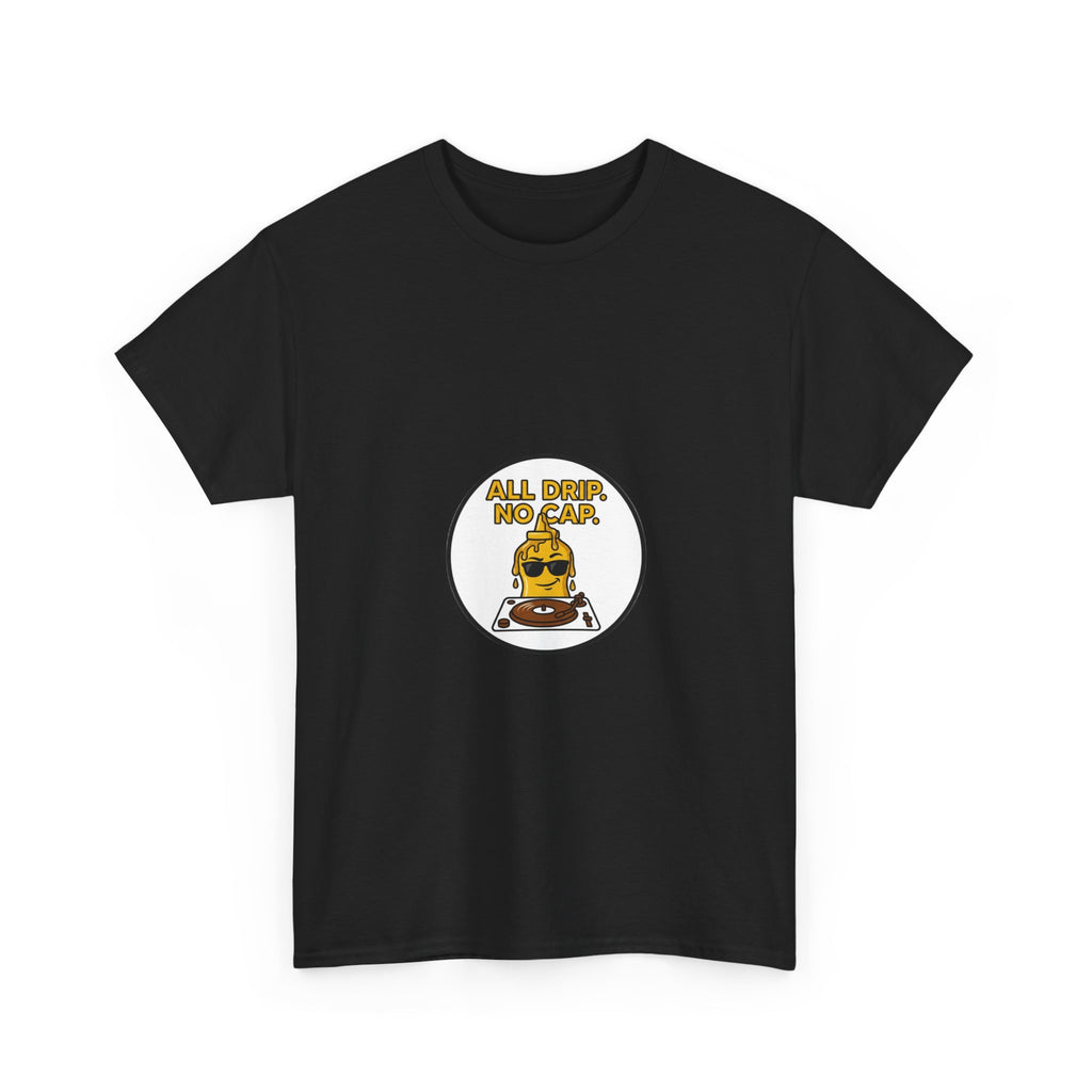 Unc's Table: All Drip No Cap Mustarrdd Patch — T-Shirt