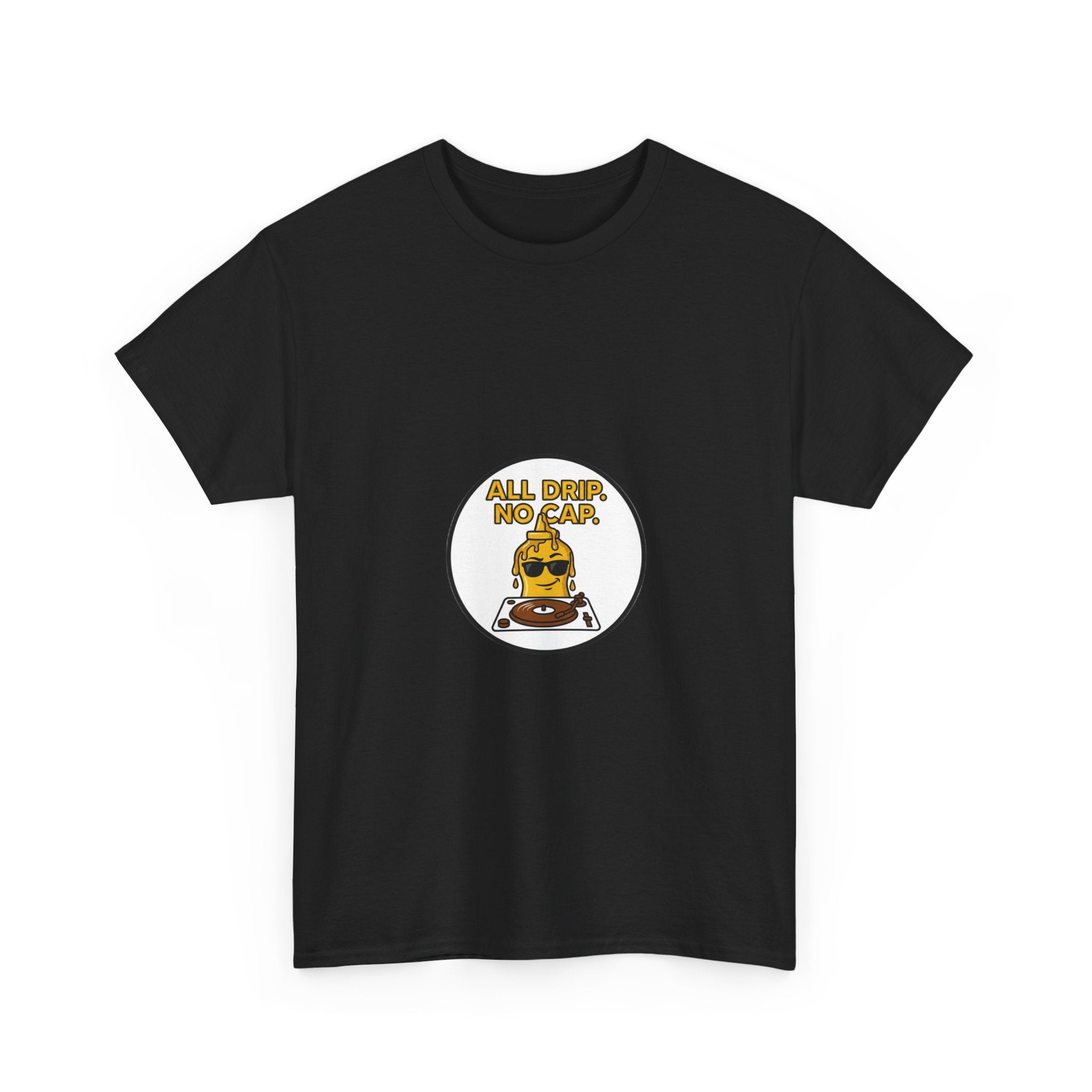 Unc's Table: All Drip No Cap Mustarrdd Patch — T-Shirt
